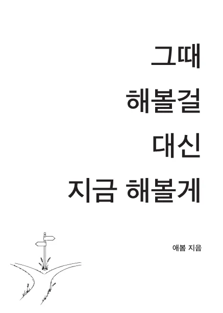 그때 해볼걸 대신 지금 해볼게 표제지
