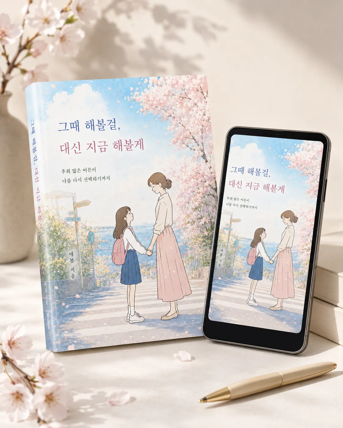 그때 해볼걸 대신 지금 해볼게 종이책과 전자책 목업