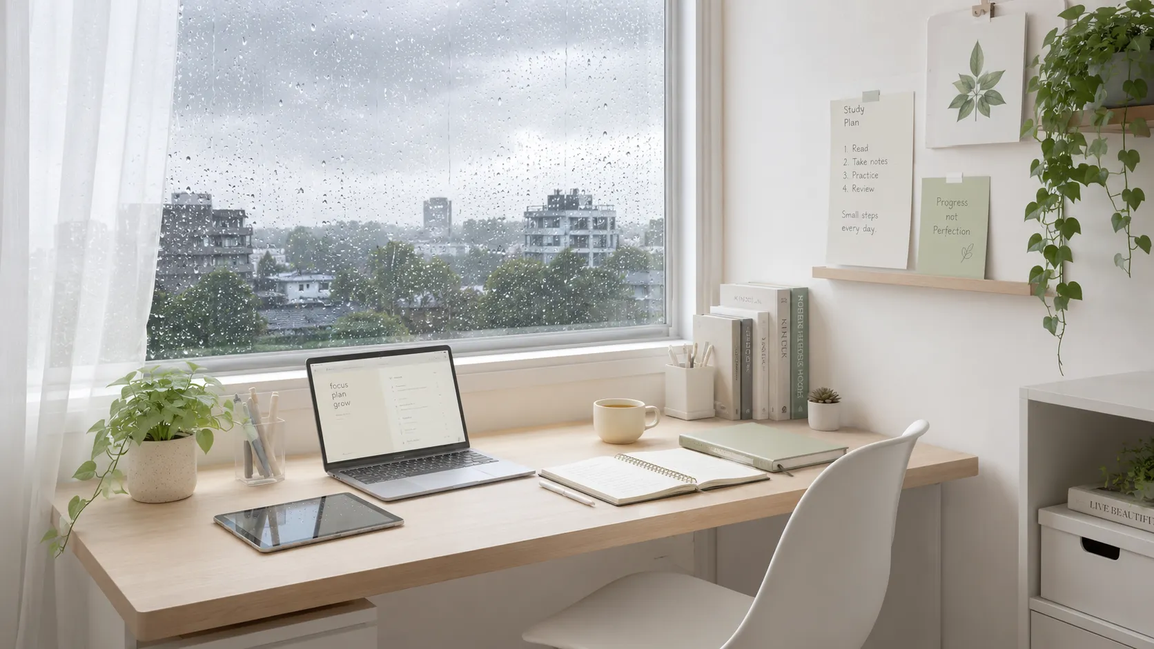 Rainy Study Room AI 음악 썸네일